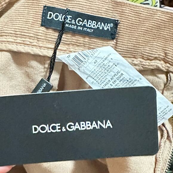 Dolce & Gabbana Corduroy Pants Culotte Trouser Wide Leg Tan Brown Women’s Size 4 - Picture 7 of 13